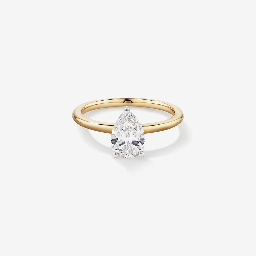 1 carat pear lab diamond ring Dubai