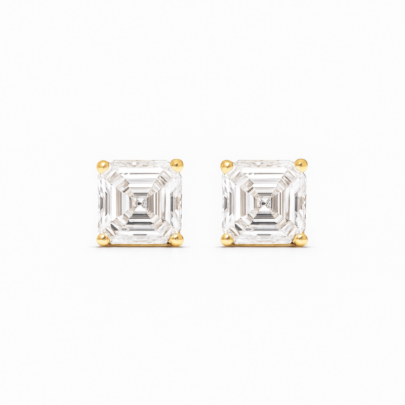 Asscher Cut Lab Diamond Stud Earrings