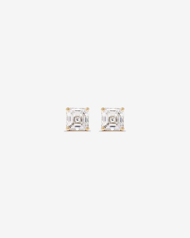 Asscher Cut Lab Diamond Stud Earrings Dubai