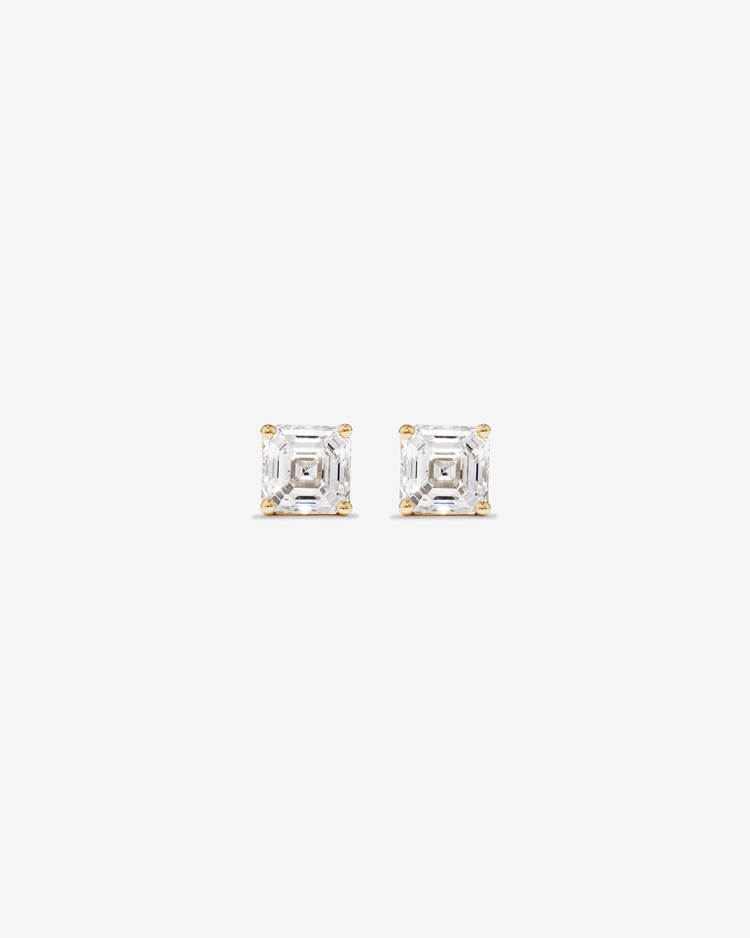 Asscher Cut Lab Diamond Stud Earrings Dubai