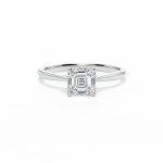 Asscher lab diamond ring