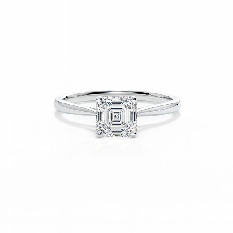 Asscher lab diamond ring