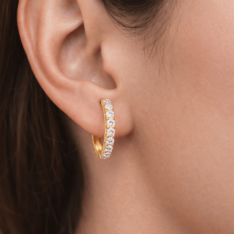 Diamond hoop earrings Dubai