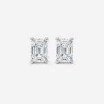 Emerald Cut Diamond Stud Earrings