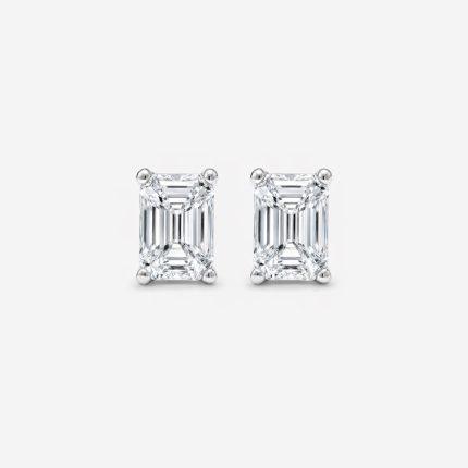 Emerald Cut Diamond Stud Earrings