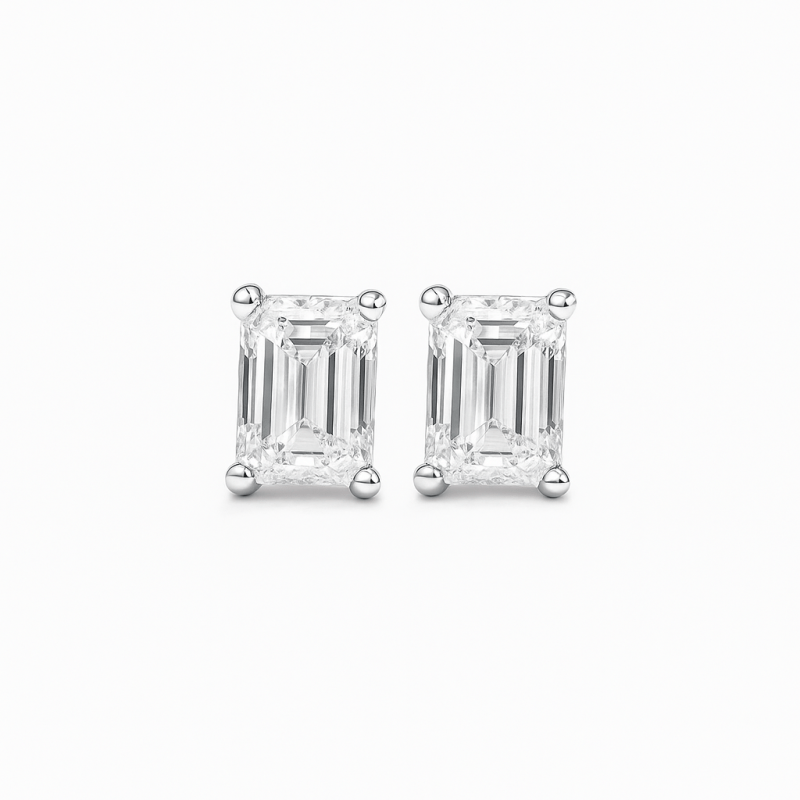 Emerald Cut Lab Diamond Stud earrings