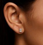 Emerald Cut Lab Diamond Stud earrings Dubai