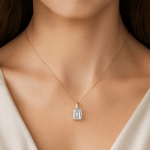 Emerald-Cut Lab grown Diamond Pendant