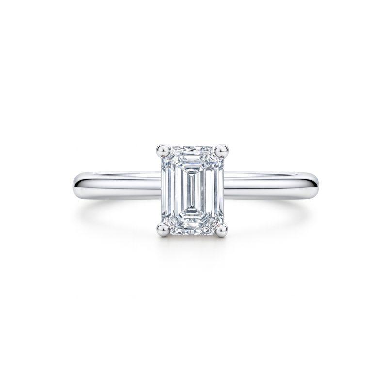 Emerald cut lab diamond ring Dubai