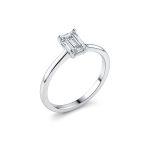 Emerald cut lab grown diamond ring
