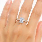 Emerald cut lab grown diamond ring Dubai UAE