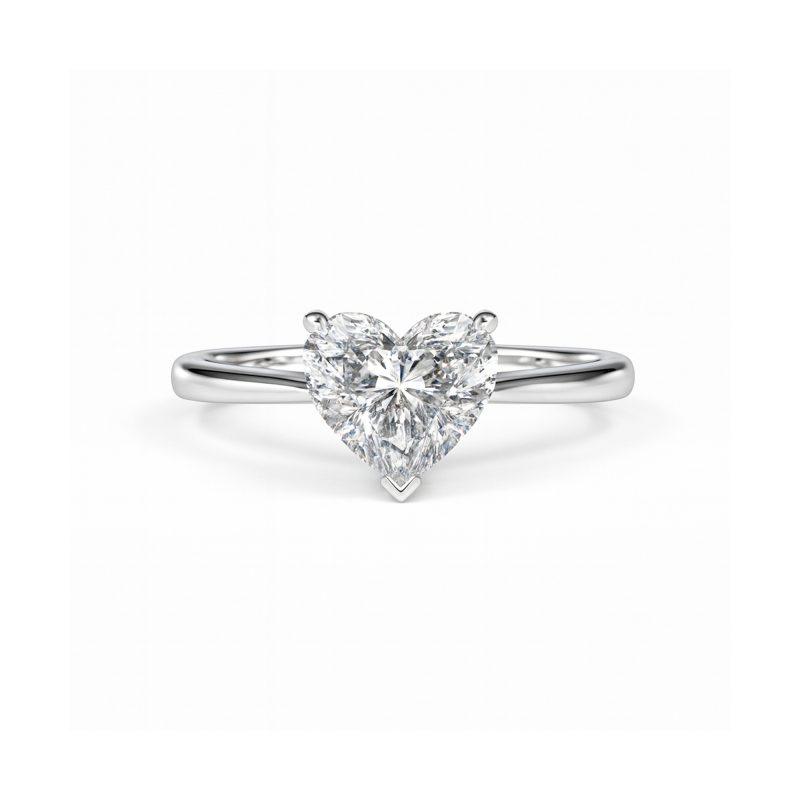 Heart lab diamond ring