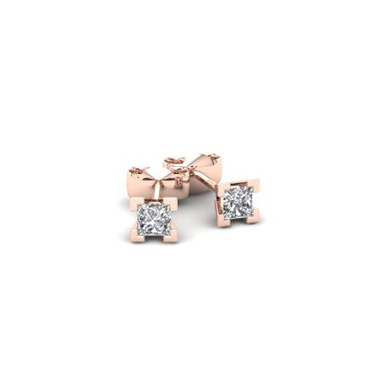 Princess cut Lab grown diamond stud earrings