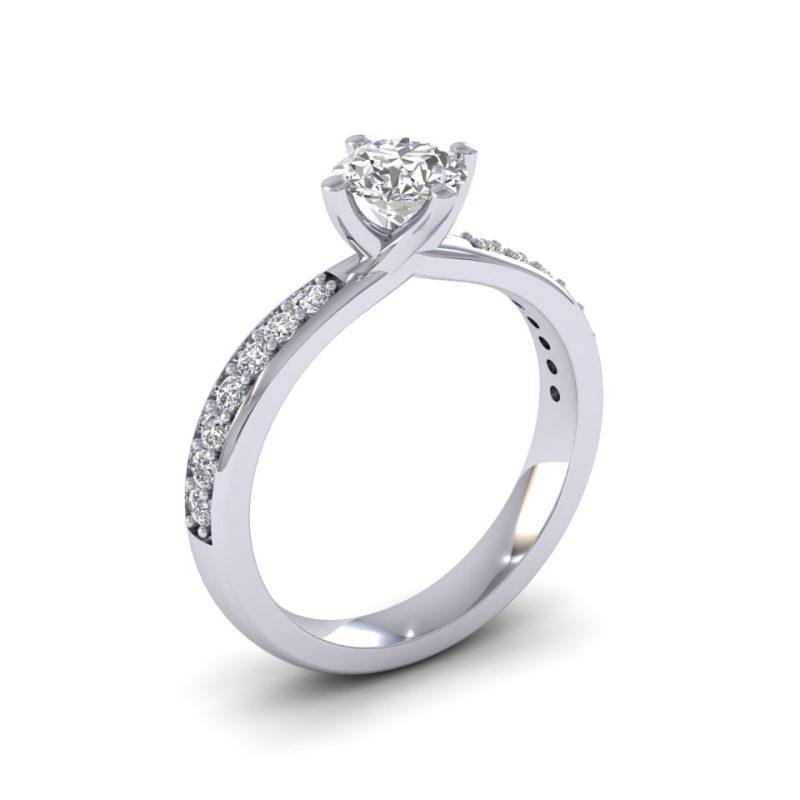 Shoulder set lab grown diamond ring Dubai