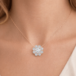 Lab Diamond Cluster pendant UAE