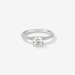 Lab Diamond Engagement Ring with shoulder diamonds