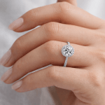 Lab Diamond Halo Engagement Ring Dubai