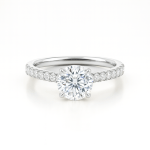 Lab Diamond ring with Shoulder diamonds