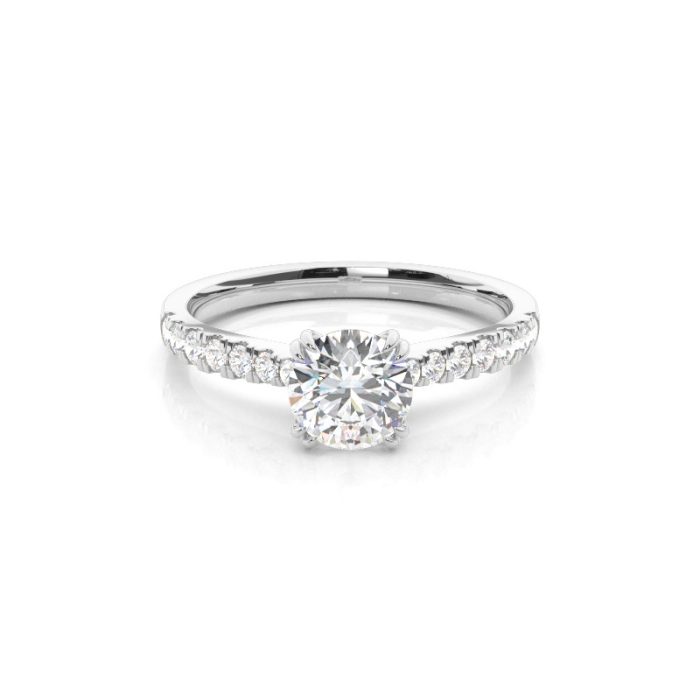 Lab Diamond ring with Shoulder diamonds