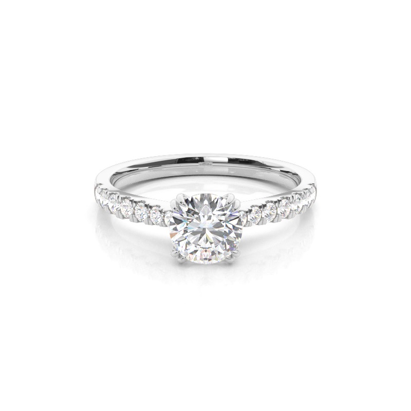 Lab Diamond ring with Shoulder diamonds Lab Diamond ring with Shoulder diamonds