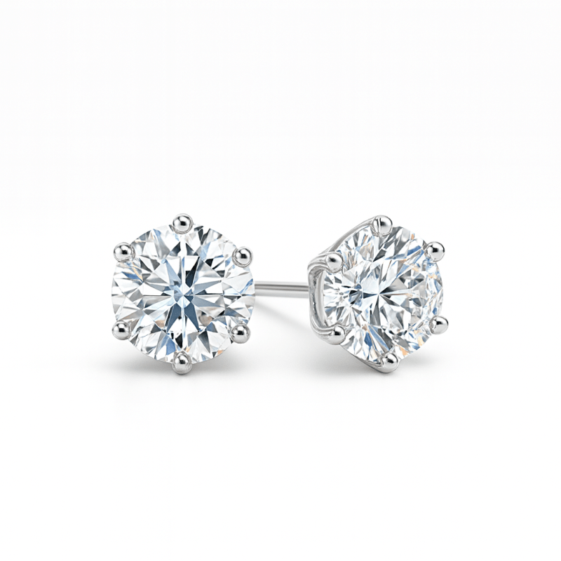 Lab diamond stud earrings