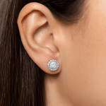 Lab diamond stud earrings with halo