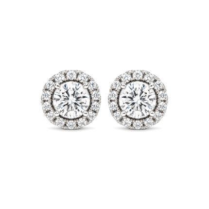 Lab diamond stud earrings with halo