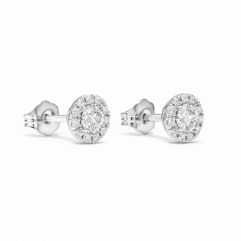 Lab diamond stud earrings with halo UAE