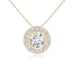 Lab grown Diamond Halo Pendant Dubai