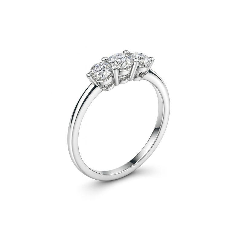 Lab grown diamond trilogy ring
