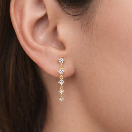 Long diamond earrings Dubai