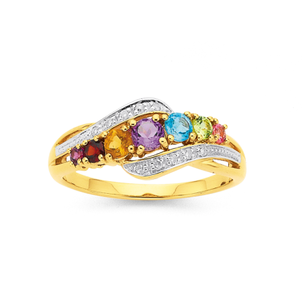 Multi-colorstone ring Dubai