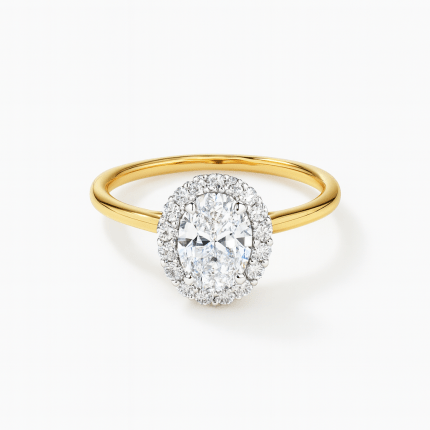 Oval Cut Halo Lab Diamond Ring Dubai