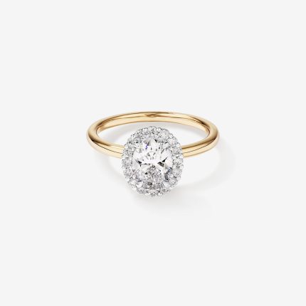 Oval Cut Lab Diamond Halo Engagement Ring
