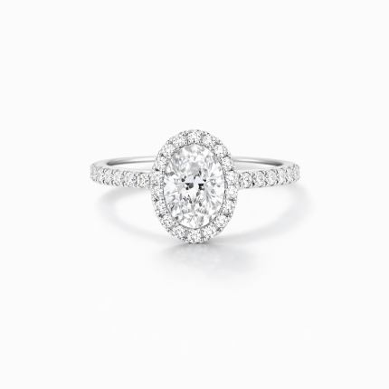 Oval Cut Lab Diamond Halo Ring Dubai
