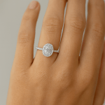 Oval Cut Lab Diamond Halo Ring Dubai