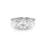 Oval lab diamond trilogy ring Dubai