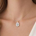 Oval lab grown Diamond Pendant