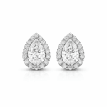 Pear Diamond Halo Stud Earrings