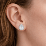 Pear Diamond Halo Stud Earrings Dubai