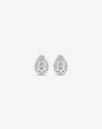 Pear Diamond Halo Stud Earrings