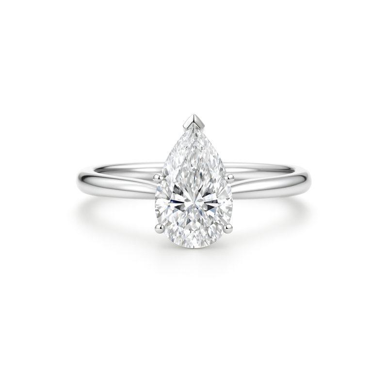Pear lab diamond ring