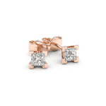 Princess cut Lab grown diamond stud earrings