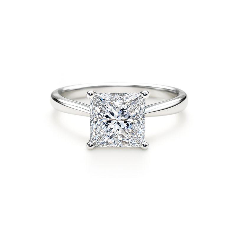 Princess cut lab diamond ring