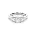Princess cut lab diamond trilogy ring Dubai