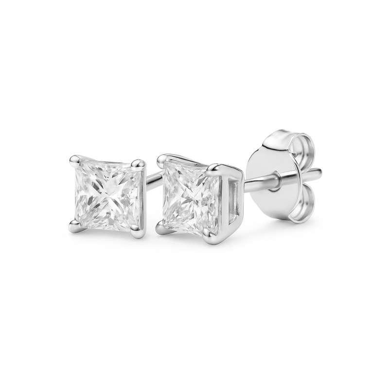 Princess lab Diamond Stud Earrings Dubai