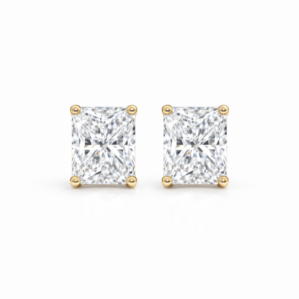 Radiant Cut Lab Grown Diamond Stud Earrings Dubai