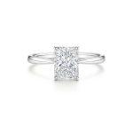 Radiant lab diamond ring