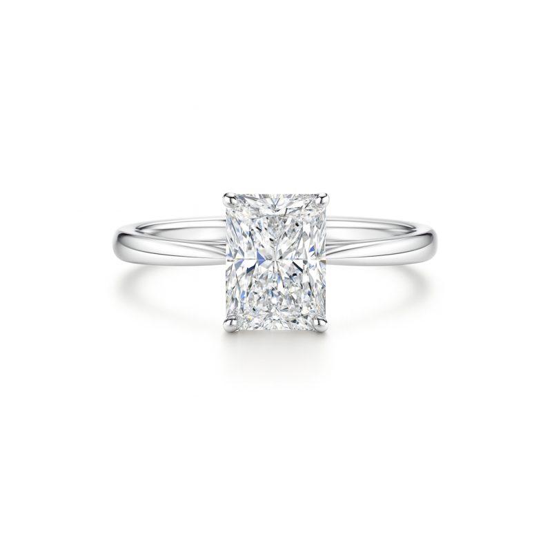 Radiant lab diamond ring