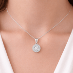 Round Diamond Halo Pendant
